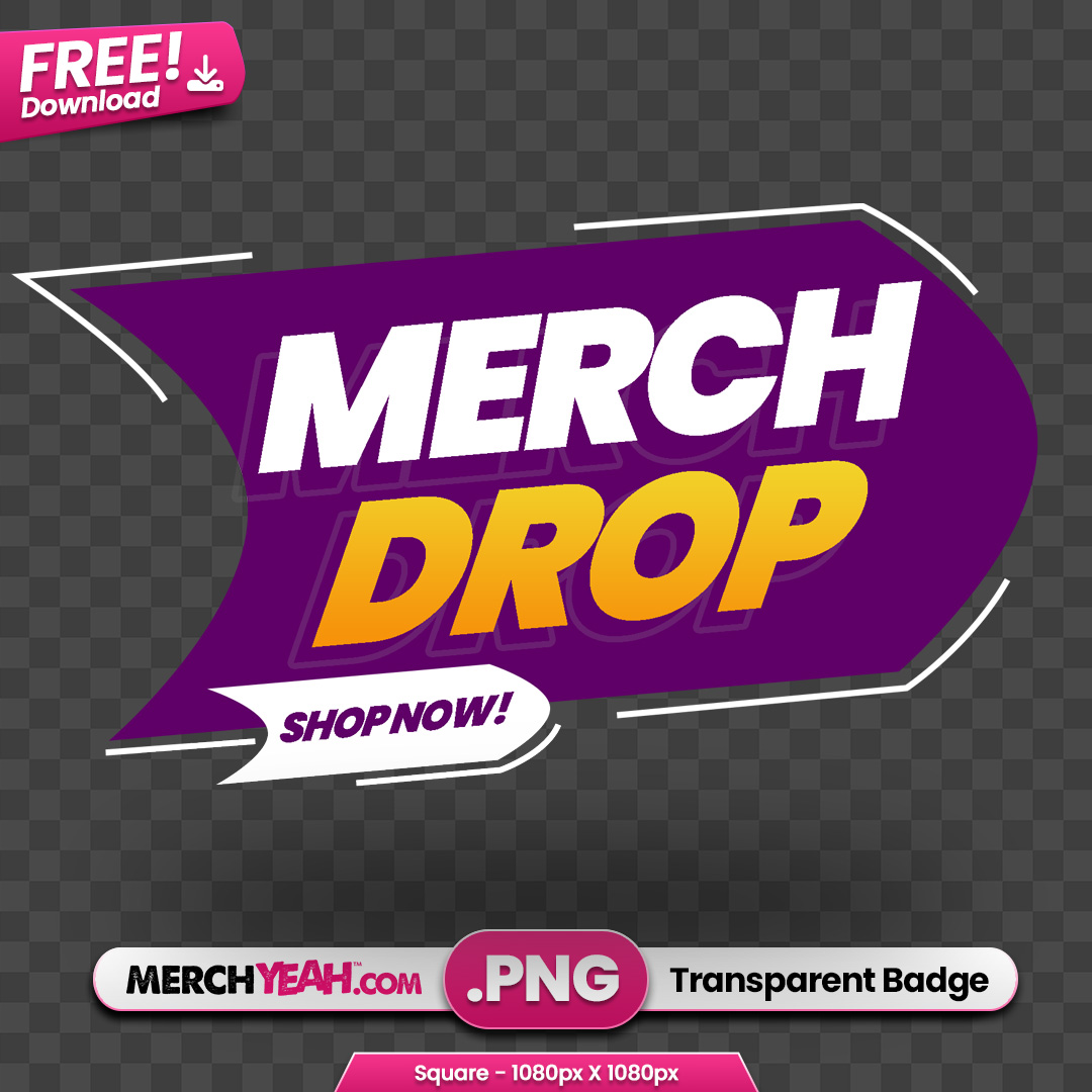 Purple Merch Drop Flying Arrow Badge