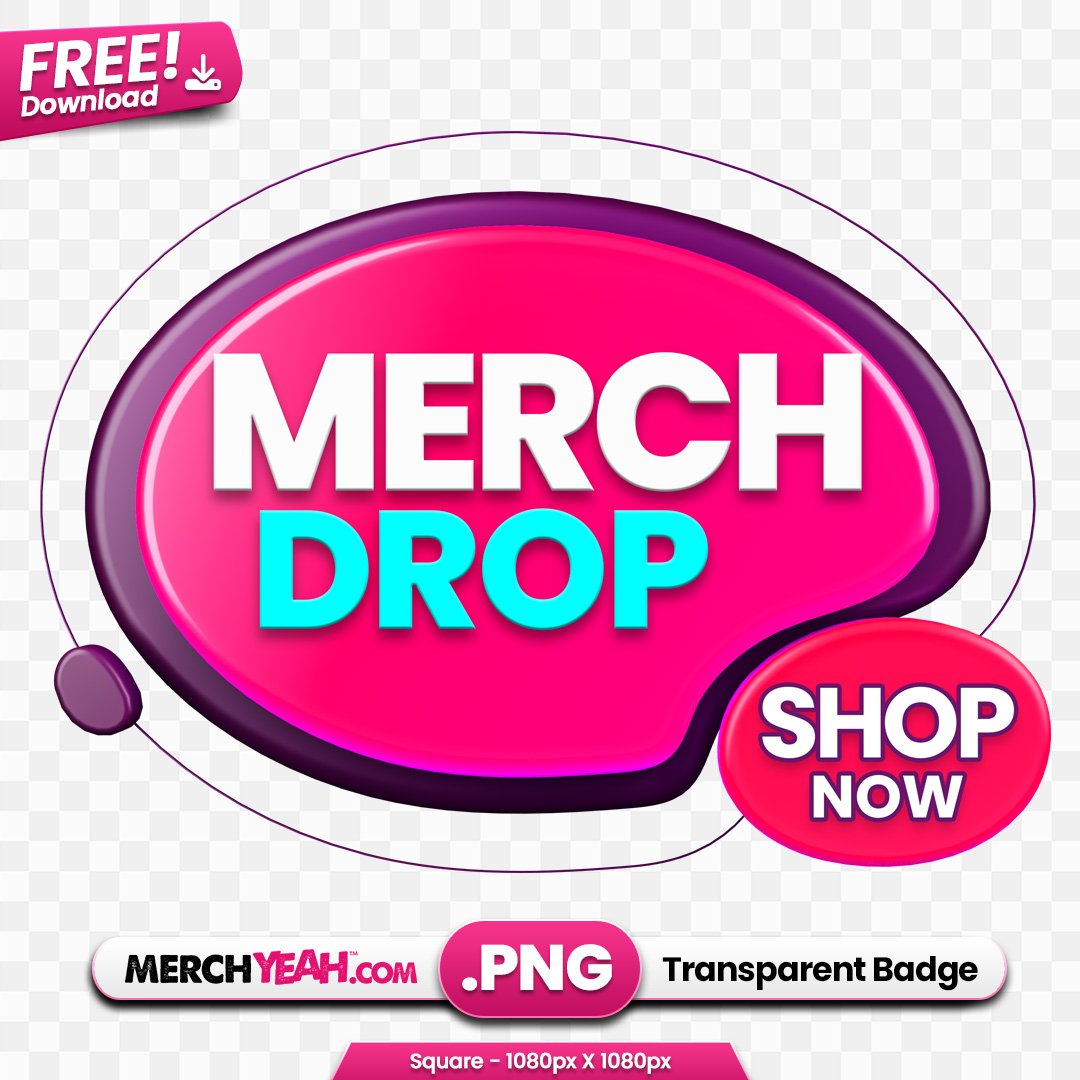 Retro Style Merch Drop Badge Purple