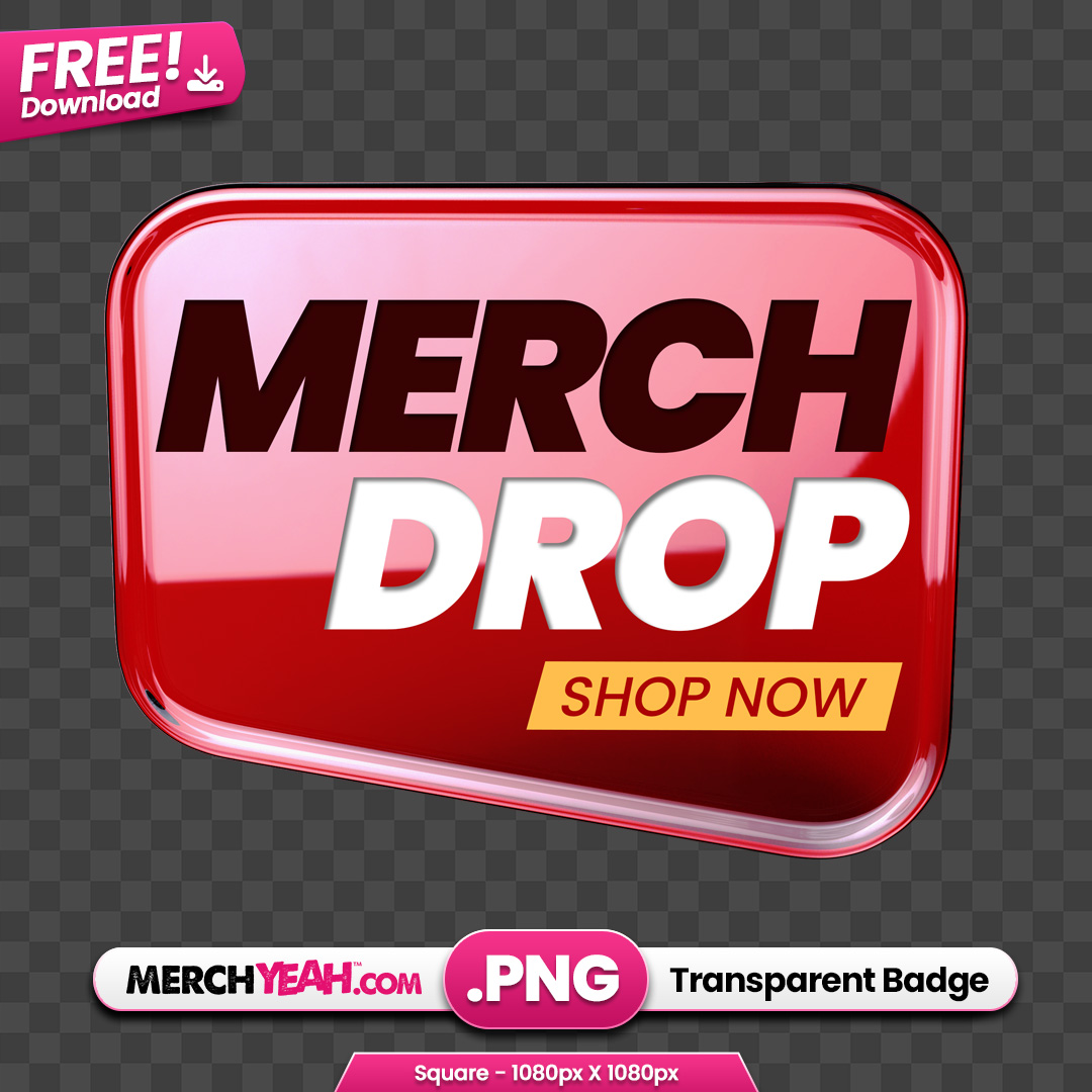Shiny Red Merch Drop Badge