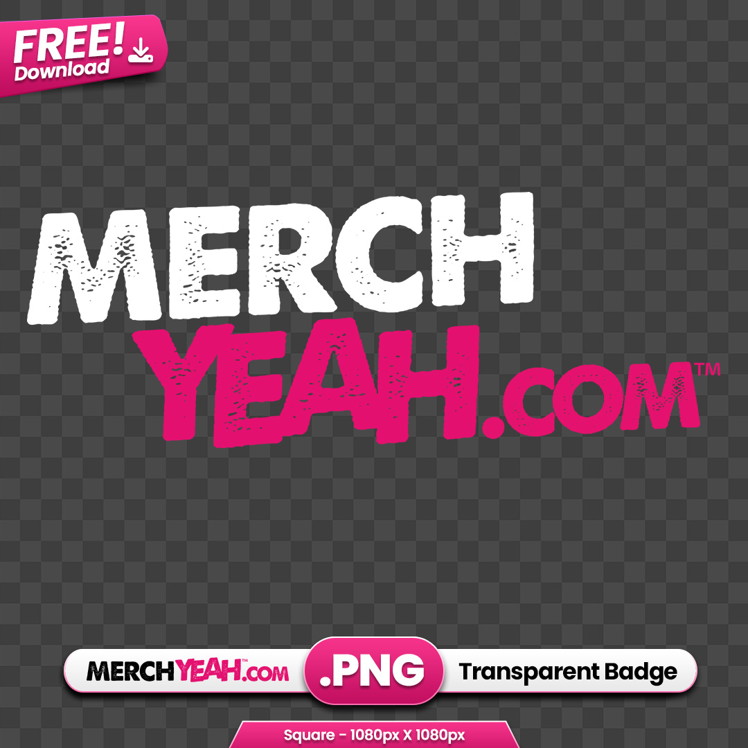 MerchYeah Dot Com Stacked Logo Pink and White