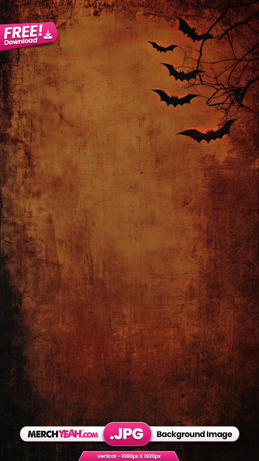 Orange Grunge Bats Background