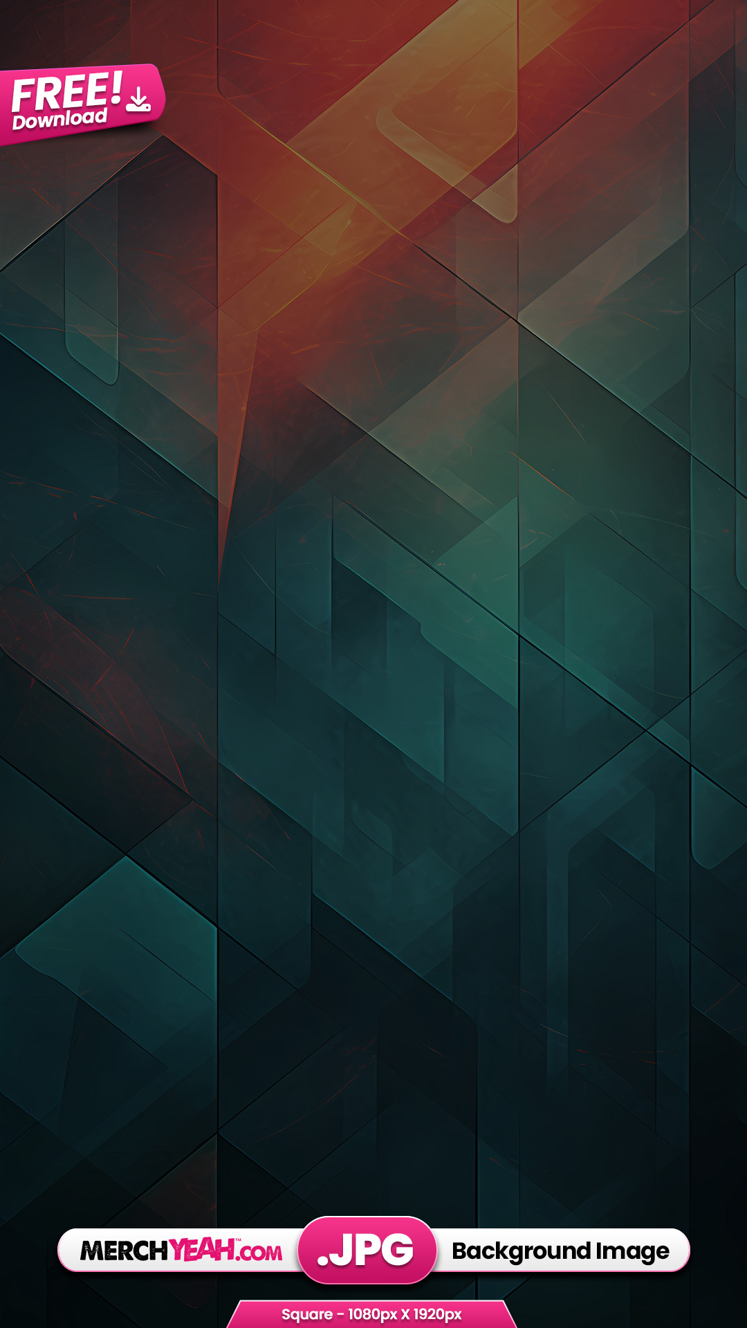 Dark Teal and Orange Geometric Background