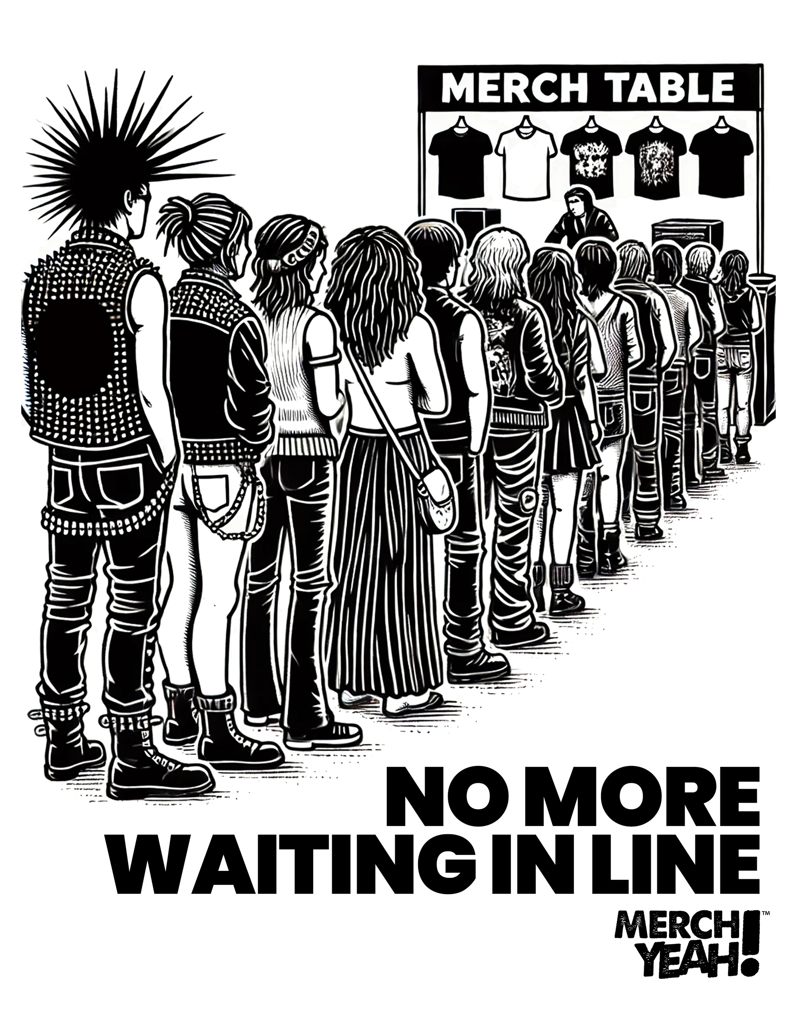 Merch Table (No more lines) Sign