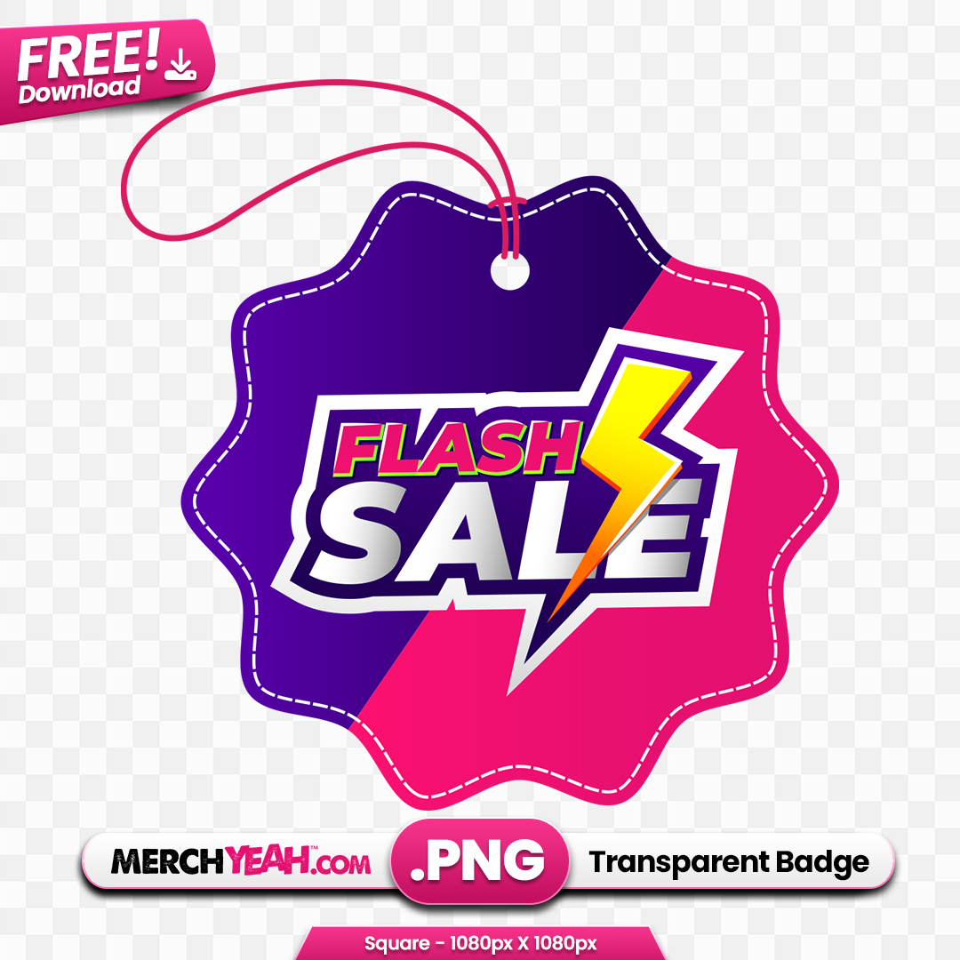 Flash Sale Pink and Purple Star Badge
